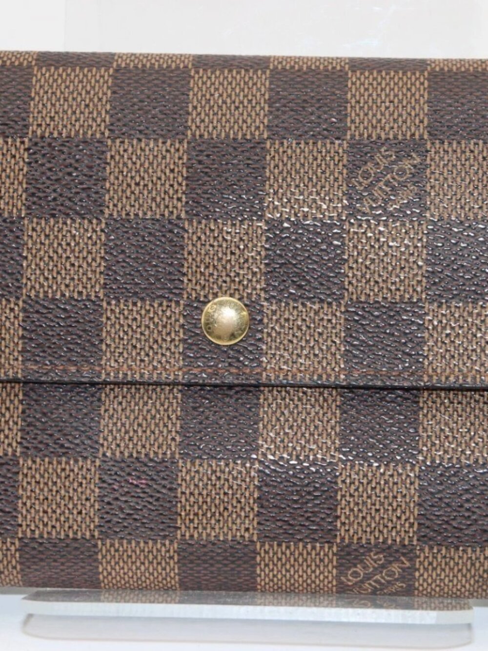 Louis Vuitton Vintage Damier Ebene Canvas Sarah Wallet SP0068 - Brown/Gold
